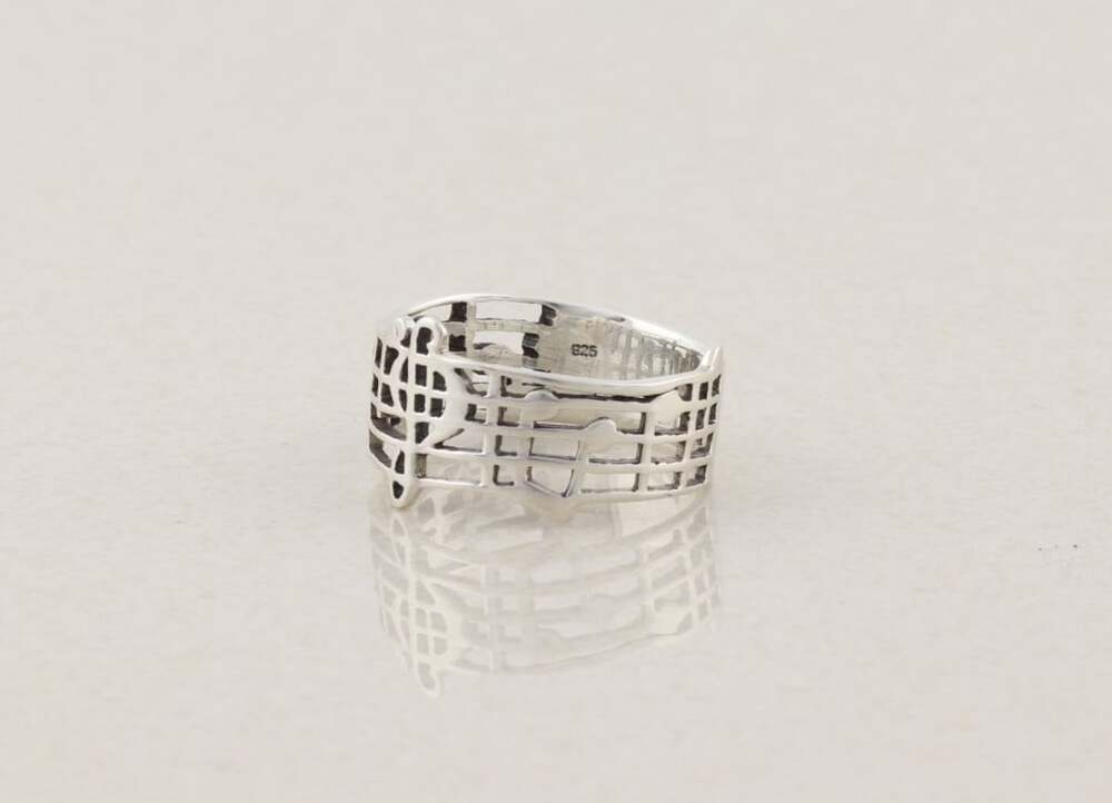 Sterling Silver Music Note Band Ring Size 10 1/4 - Picture 4 of 6